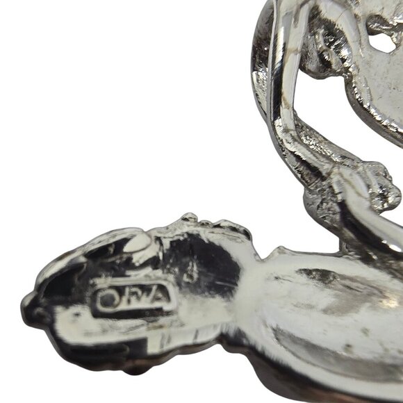 ORA Vintage Masonic Shriner Motorcycle Rhinestone Silver Tone Brooch - Picture 3 of 3